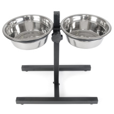 ZooZooZoo Стойка с мисками для собак, металлическая, 2х1650мл, 21см