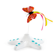 SkyRus Игрушка для кошек интерактивная, сенсорная "Butterfly", белая + батарейки