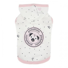 PINKAHOLIC Толстовка для собак с капюшоном "Royal Pug",  белая, L (Южная Корея)!