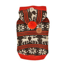 PUPPIA Кофта для собак с капюшоном "Prancer", коричневая, M (Южная Корея)!