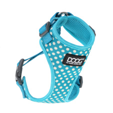 DOOG Шлейка для собак "NEOFLEX SNOOPY", голубая в белую крапинку, S, 32-44см (Австралия)