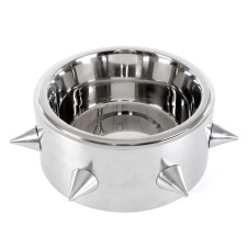 ZooZooZoo Миска металлическая для собак с подставкой и шипами, 1650мл, 21см