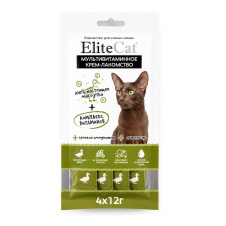 ELITECAT Лакомство для кошек "Мультивитаминное крем-лакомство" утка, 4х12гр