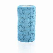 SMI FLEX-BANDAGE Бинт самофиксирующийся голубой с улыбками 1шт 10см*4,5м