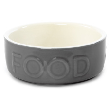 SCRUFFS Миска керамическая для мелких пород собак и кошек "Classic Food", серая, 13х13х5см, 400мл