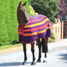 SHIRES TEMPEST Попона флисовая для лошади "Original Newmarket", фиол/жёл/кр, 155см (Великобритания)!