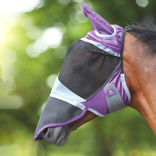SHIRES FLY GUARD Маска антимоскитная для лошади с ушами и носом "Deluxe", FULL, фиолетовый (Великобр