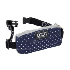 DOOG Сумка на пояс "Stella Mini", синяя в белый горох, 15х7.5х3см (Австралия)