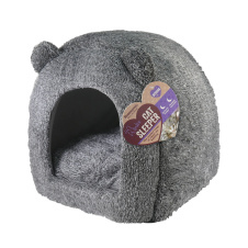 ROSEWOOD Домик для кошек мягкий, с ушками "Тэдди", серый, 38х38х45см (Великобритания)