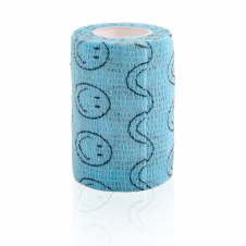 SMI FLEX-BANDAGE Бинт самофиксирующийся голубой с улыбками 1шт 7,5см*4,5м