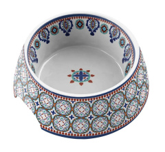 TARHONG Миска для животных "Moroccan", белая с рисунком, 18х7.1см/590мл