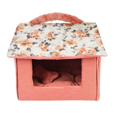 PINKAHOLIC Домик для животных с ручкой "Zinnia House", розовый, 43х36х40см (Южная Корея)!