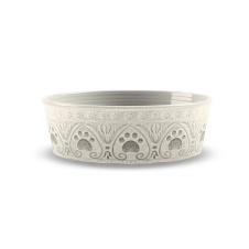 TARHONG Миска для животных "Medallion Paw", бежевая с лапками, 17х5.9см/950мл