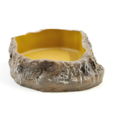 MCLANZOO Поилка-кормушка для рептилий "Bowls" камень/светло-коричневая, 13.3х8.5х3см  