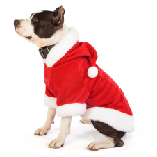 PUPPIA Куртка для собак с капюшоном новогодняя "Santa", красная, 3L, 48см (Южная Корея)