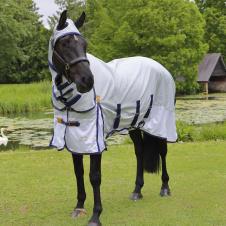 SHIRES HIGHLANDER Попона антимоскитная для лошади с капором "Shade", 600D, 0g, 150, серый (Великобри