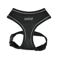 PUPPIA Шлейка для собак дышащая, светоотражающая "Soft", чёрная, XL (Южная Корея)