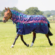SHIRES HIGHLANDER Попона прогулочная для лошади с капором "Original", 600D, 100g, 145, синий лес (Ве