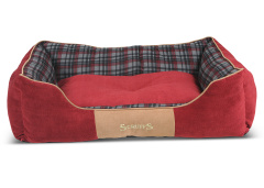 SCRUFFS Лежак для животных с бортиками "Highland", красный, 90х70x25см (Великобритания)!