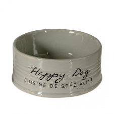 DUVO+ Миска для животных керамическая, "Happy Dog", серая, 10.5см/300мл (Бельгия)!