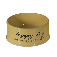 DUVO+ Миска для животных керамическая, "Happy Dog", жёлтая, 14.5см/520мл (Бельгия)!