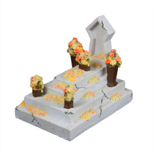 AQUA DELLA Декорация для аквариума "Dia de los muertos grave 1", серый, 11.9x8.3x10см (Бельгия)!