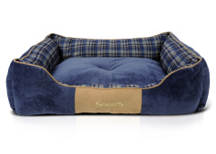 SCRUFFS Лежак для животных с бортиками "Highland", синий, 90х70x25см (Великобритания)!