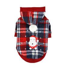 PUPPIA Новогодний свитер с капюшоном для собак "Blitzen", красный в клетку, XL (Южная Корея)