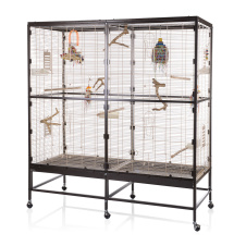 SkyRus Клетка для малых и средних птиц "Paradiso 150 ", Choco-Vanile, 150х65х161см 