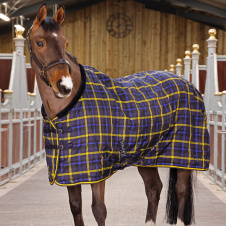 SHIRES TEMPEST Попона денниковая для лошади "Plus", 1200D, 130, синяя клетка (Великобритания)
