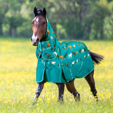 SHIRES BRIDLEWAY Попона прогулочная для лошади с капором "Ontario", 600D, 220g, 135, принт лошади (В