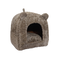 ROSEWOOD Домик для кошек мягкий, с ушками "Тэдди", коричневый, 38х38х45см (Великобритания)