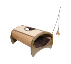 ROSEWOOD Лежак бамбуковый с когтеточкой для кошки "Cat Pod", 52х33х39cм (Великобритания)!