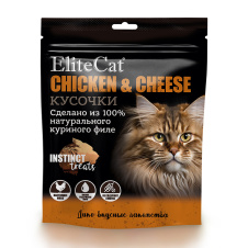 ELITECAT INSTINCT TREATS Лакомство для кошек "Курица и сыр", кусочки, 50гр х 3шт (до 16.10.2026)