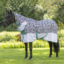 SHIRES TEMPEST Попона антимоскитная для лошади с капором "ZEBRA", 155 (Великобритания)