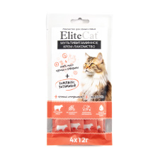 ELITECAT Лакомство для кошек "Мультивитаминное крем-лакомство" курица и говядина, 4х12гр