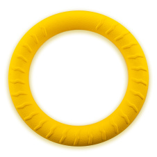 SkyRus Игрушка для собак резиновая "Кольцо", жёлтая, 18х18х2.7см