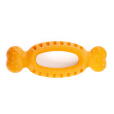 EliteDog Игрушка для собак резиновая "Овальное кольцо с ручками", оранжевая, 17.4х6.5х2.9см
