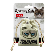 ROSEWOOD Игрушка для кошек мягкая с кошачьей мятой "Сердитый мешочек", бежевый, 10х8х2.5см 