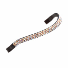 SHIRES Aviemore Налобник для лошади "Wide Diamante", FULL, коричневый/персиковый (Великобритания)!