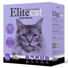 ELITECAT Наполнитель комкующийся с ароматом лаванды "Lavender", 6л / 5.1кг