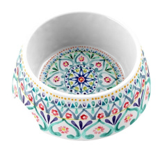 TARHONG Миска для животных "Boho Medallion", белая с рисунком, 18х7.1см/590мл