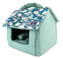 PINKAHOLIC Домик для животных с ручкой "Zinnia House", голубой, 43х36х40см (Южная Корея)!