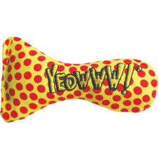 ROSEWOOD Игрушка для кошек мягкая с кошачьей мятой "Рыбка YEOWWW", жёлтая в крапинку, 7.5х4х3см!