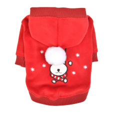 PUPPIA Новогодний свитер с капюшоном для собак "Blitzen", красный, XL (Южная Корея)