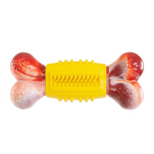 SkyRus Игрушка для собак нейлон "Резиновая косточка", коричневая, 18х8х4,5 см