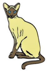 BLUE BUG Значок металлический "Кошка Сиамская", 15х26мм (Германия)