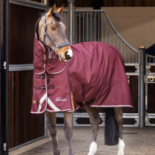 SHIRES HIGHLANDER Попона прогулочная для лошади с капором "Plus Lite", 1200D, 100g, 155 см, марун (В