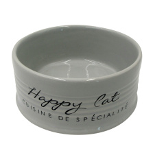 DUVO+ Миска для животных керамическая, "Happy Cat", серая, 10.5см/300мл (Бельгия)!!