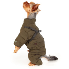 PUPPIA Комбинезон для собак утеплённый со шлейкой "Soft Onesie", хаки, XL (Южная Корея)